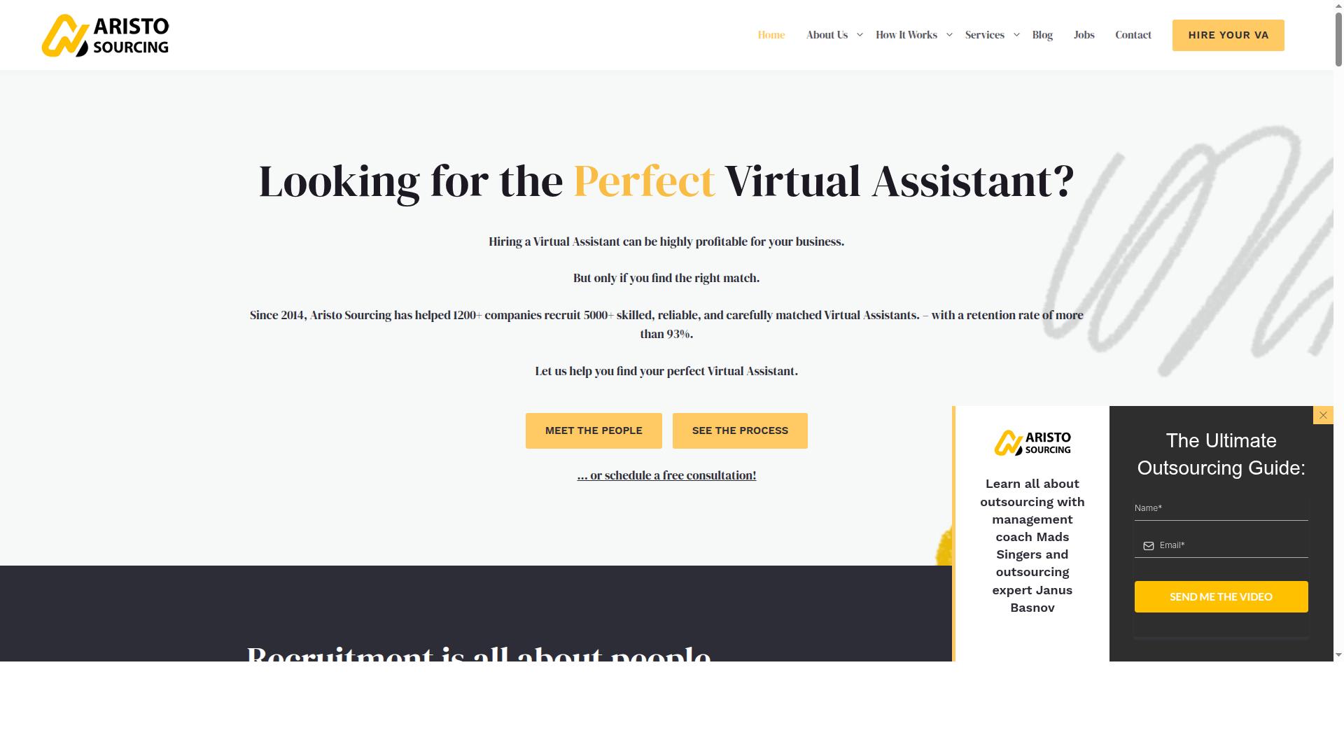 Aristo Sourcing website